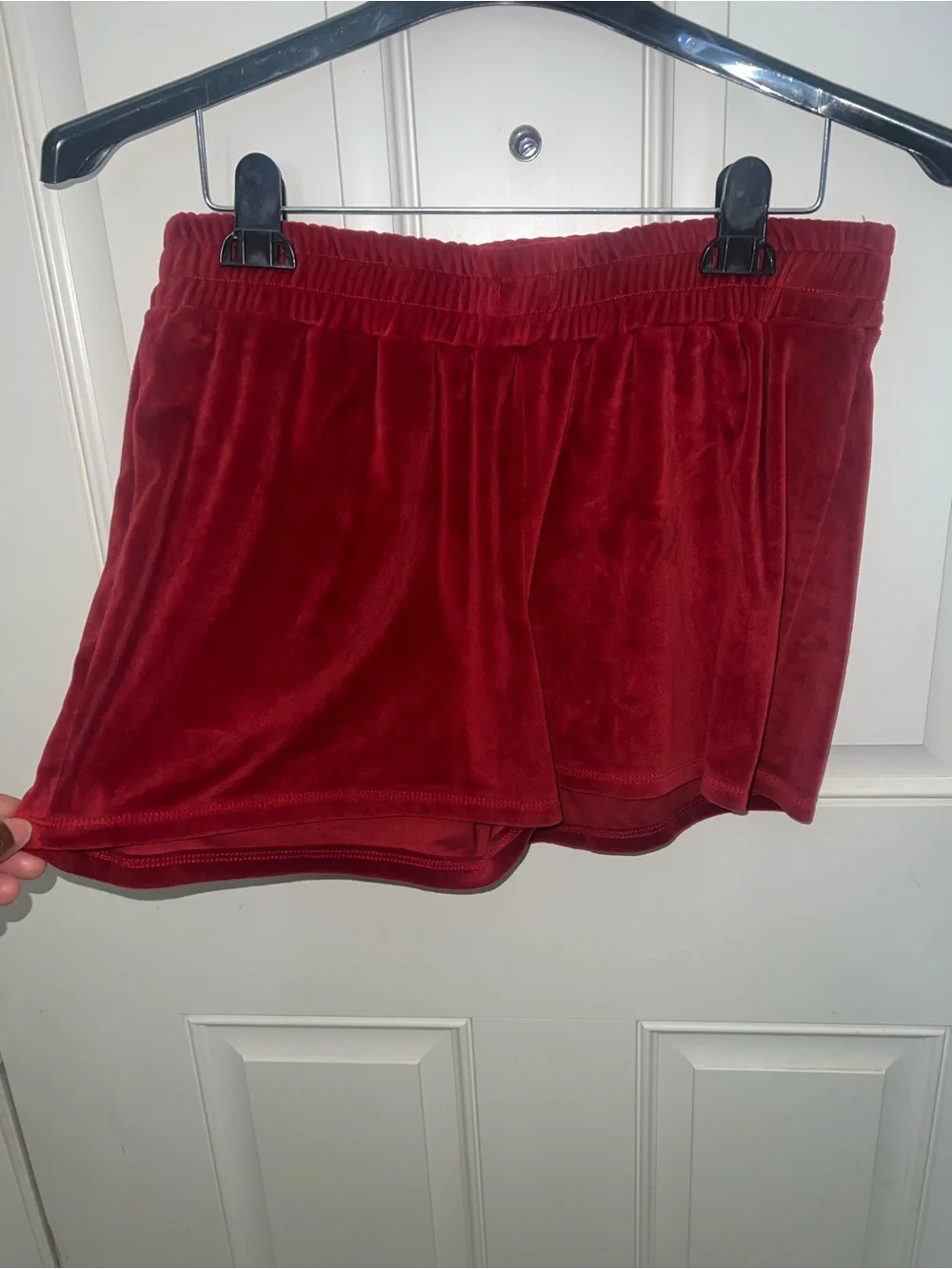 Tart Intimates 2 PC Red/Maroon Velvet Short Pajama Set Sz XL